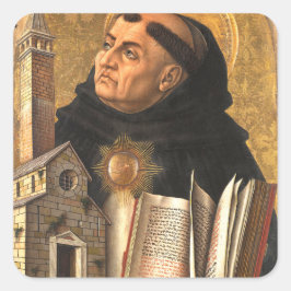 Saint Thomas Aquinas Quadratischer Aufkleber