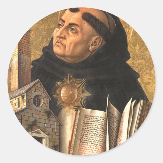 Saint Thomas Aquinas Runder Aufkleber (Vorderseite)