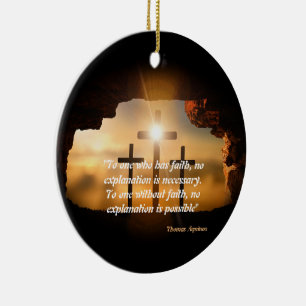 Saint Thomas Aquinas Zitat zum Glauben Keramik Orn Ornament
