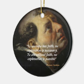 Saint Thomas Aquinas Zitat zum Glauben Keramik Ornament (Links)