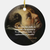 Saint Thomas Aquinas Zitat zum Glauben Keramik Ornament (Hinten)
