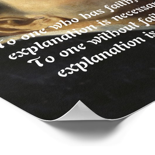 Saint Thomas Aquinas Zitat zum Glauben Poster (Ecke)