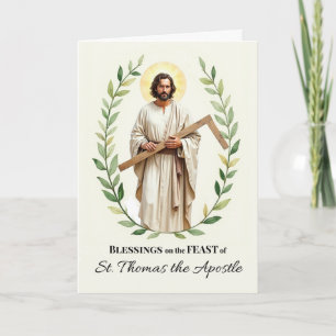 Saint Thomas der Apostel Fest Tag Segnung Wreat Karte