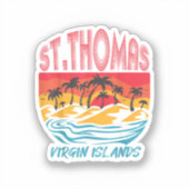 Saint Thomas Jungfrau Islands Surfing Beach Ocean Aufkleber (Vorderseite)