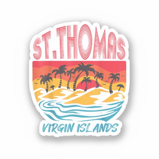 Saint Thomas Jungfrau Islands Surfing Beach Ocean Aufkleber (Vorderseite)