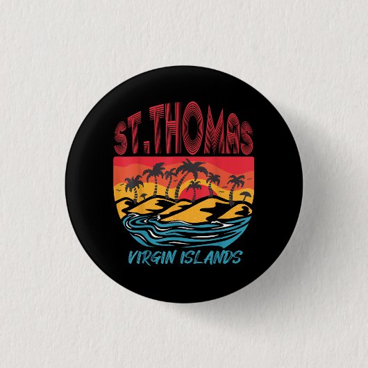 Saint Thomas Jungfrau Islands Surfing Beach Ocean Button (Vorderseite)