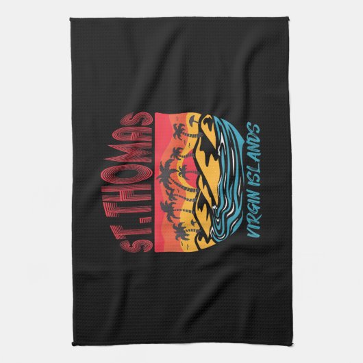 Saint Thomas Jungfrau Islands Surfing Beach Ocean  Geschirrtuch (Vertikal)