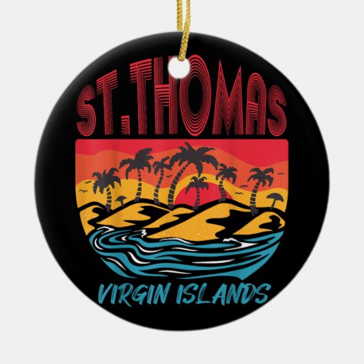 Saint Thomas Jungfrau Islands Surfing Beach Ocean Keramik Ornament (Vorne)