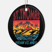 Saint Thomas Jungfrau Islands Surfing Beach Ocean Keramik Ornament (Links)
