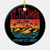 Saint Thomas Jungfrau Islands Surfing Beach Ocean Keramik Ornament (Hinten)