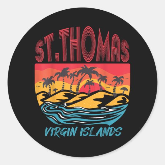 Saint Thomas Jungfrau Islands Surfing Beach Ocean  Runder Aufkleber (Vorderseite)