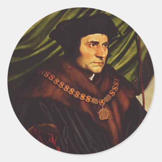 Saint Thomas More Runder Aufkleber (Vorderseite)
