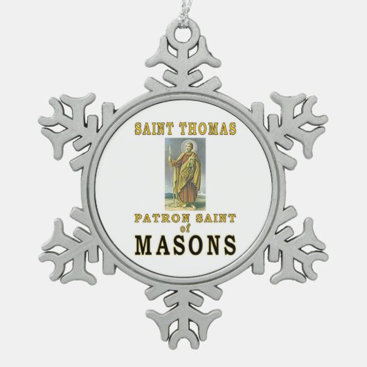 SAINT THOMAS SCHNEEFLOCKEN Zinn-Ornament (Vorderseite)