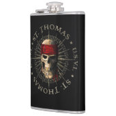 Saint Thomas USVI Pirate Skull Flachmann (Links)