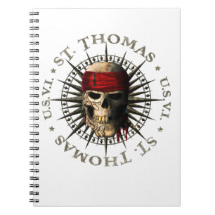 Saint Thomas USVI Pirate Skull Notizblock
