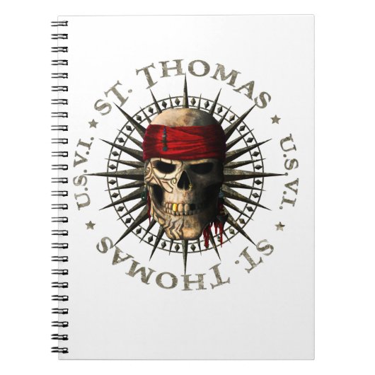 Saint Thomas USVI Pirate Skull Notizblock (Vorderseite)