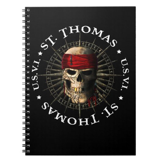 Saint Thomas USVI Pirate Skull Notizblock (Vorderseite)