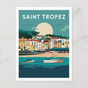 Saint Tropez Frankreich Illustration Postkarte