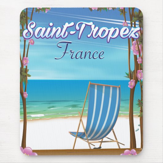 Saint-Tropez Frankreich Reiseplakat Mousepad (Vorne)