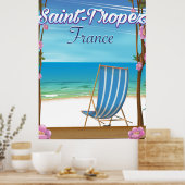 Saint-Tropez Frankreich Reiseplakat Poster (Küche)
