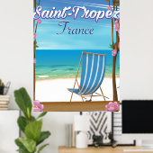 Saint-Tropez Frankreich Reiseplakat Poster (Heimbüro)