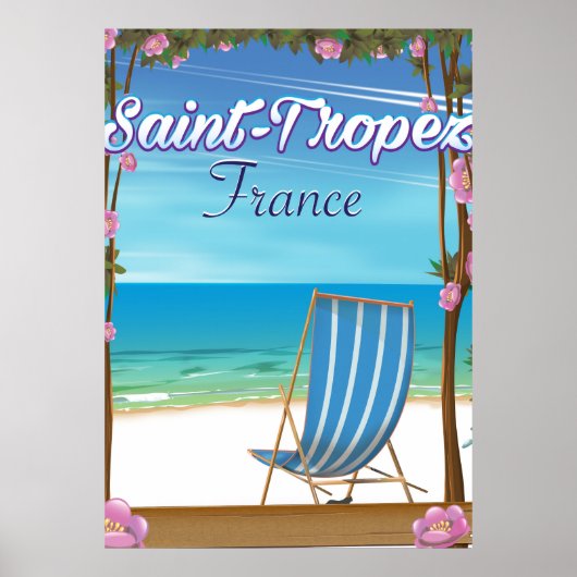 Saint-Tropez Frankreich Reiseplakat Poster (Vorne)