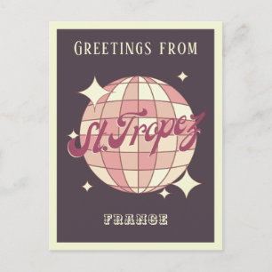 Saint Tropez Frankreich Retro Vintage Party Postka Postkarte