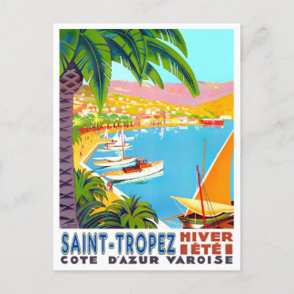 Saint Tropez Frankreich Vintage Reise Postkarte
