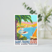 Saint Tropez Frankreich Vintage Reise Postkarte (Stehend Vorderseite)