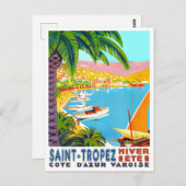 Saint Tropez Frankreich Vintage Reise Postkarte (Vorne/Hinten)