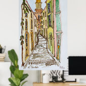 Saint-Tropez Gebäude | Französische Riviera, Frank Poster (Heimbüro)