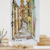 Saint-Tropez Gebäude | Französische Riviera, Frank Poster (Küche)