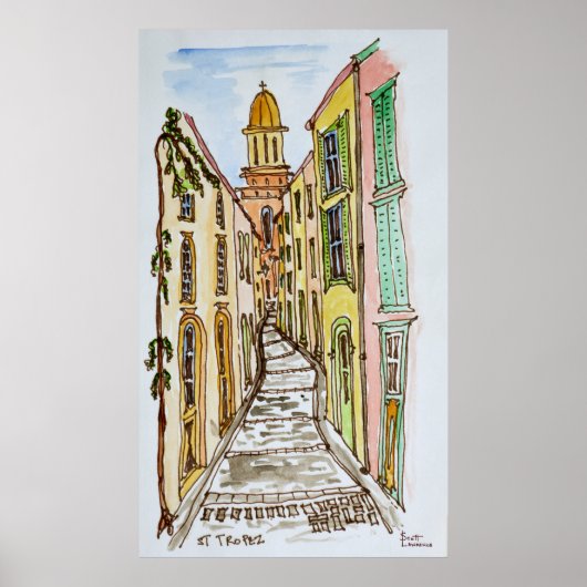 Saint-Tropez Gebäude | Französische Riviera, Frank Poster (Vorne)