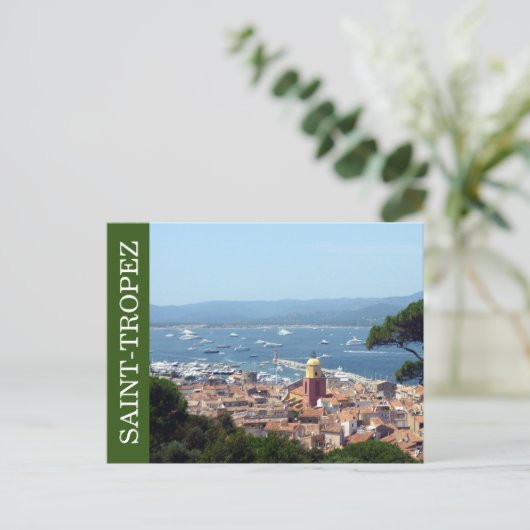 Saint Tropez grün Postkarte (Stehend Vorderseite)