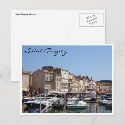 Saint Tropez Hafen Boote Postkarte (Vorne/Hinten)