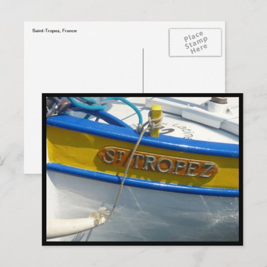 Saint Tropez Schiff Postkarte (Vorne/Hinten)