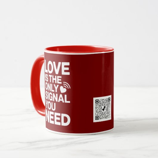 Saint-Valentin QR Code vidéo amour Tasse (Vorderseite Links)