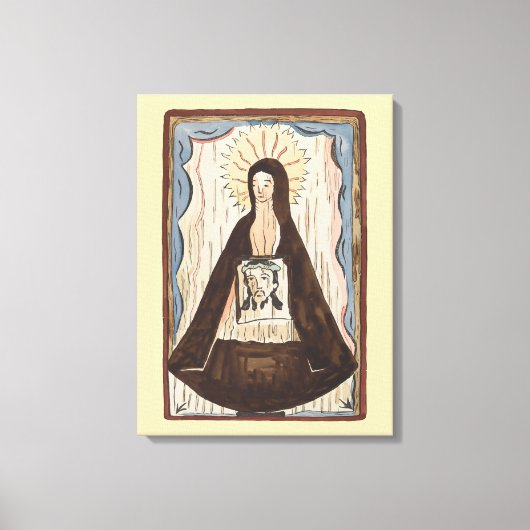 Saint Veronica Jesus konfrontiert Vintage Kunstmal Leinwanddruck (Vorderseite)