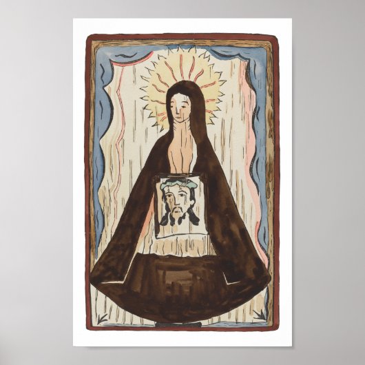 Saint Veronica Jesus konfrontiert Vintage Kunstmal Poster (Vorne)