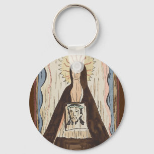 Saint Veronica Jesus konfrontiert Vintage Kunstmal Schlüsselanhänger