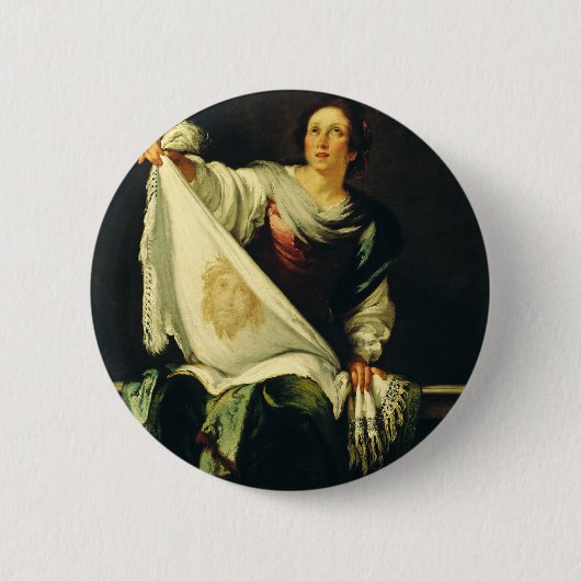 Saint Veronica von Bernardo Strozzi Button (Vorderseite)