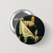 Saint Veronica von Bernardo Strozzi Button (Vorne & Hinten)