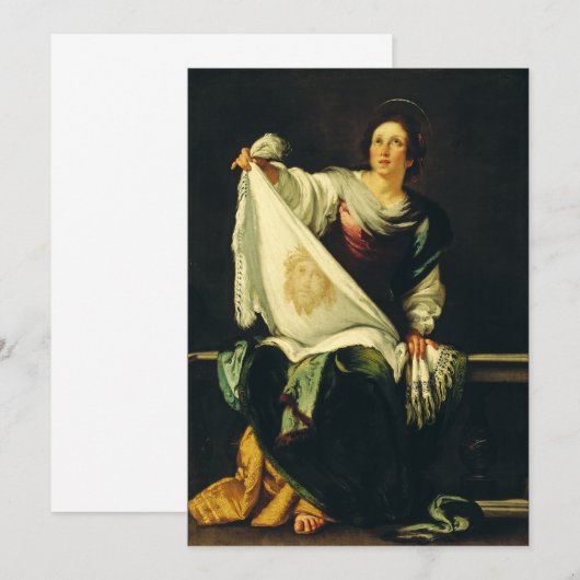 Saint Veronica von Bernardo Strozzi Dankeskarte (Vorne/Hinten)
