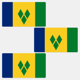 Saint Vincent Flag Etiketten