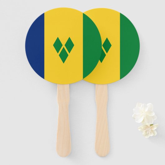 Saint Vincent Flag Fächer (Vorne und Hinten)