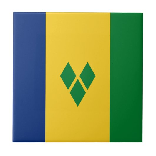 Saint Vincent Flag Fliese (Vorderseite)