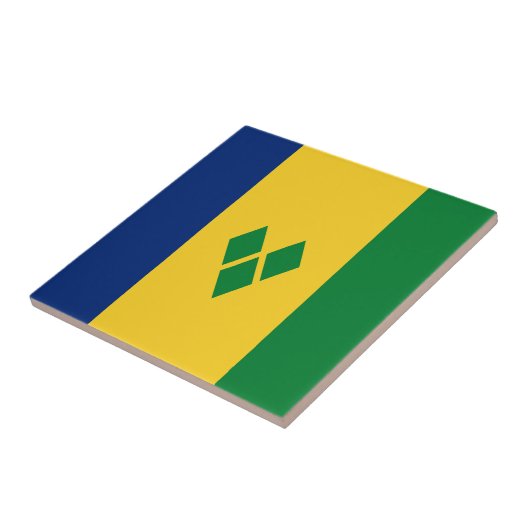 Saint Vincent Flag Fliese (Seite)