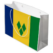 Saint Vincent Flag Große Geschenktüte (Rückseite Schrägansicht)