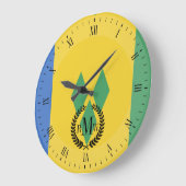 Saint Vincent Flag Große Wanduhr (Winkel)