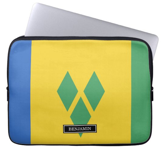 Saint Vincent Flag Laptopschutzhülle (Vorderseite)